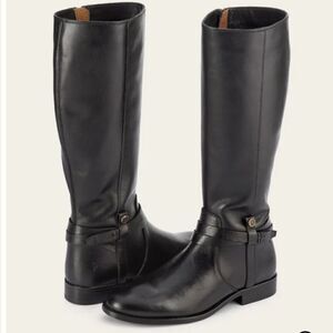 Frye Melissa Belted Tall Boots Size 6.5 Black NEW $358